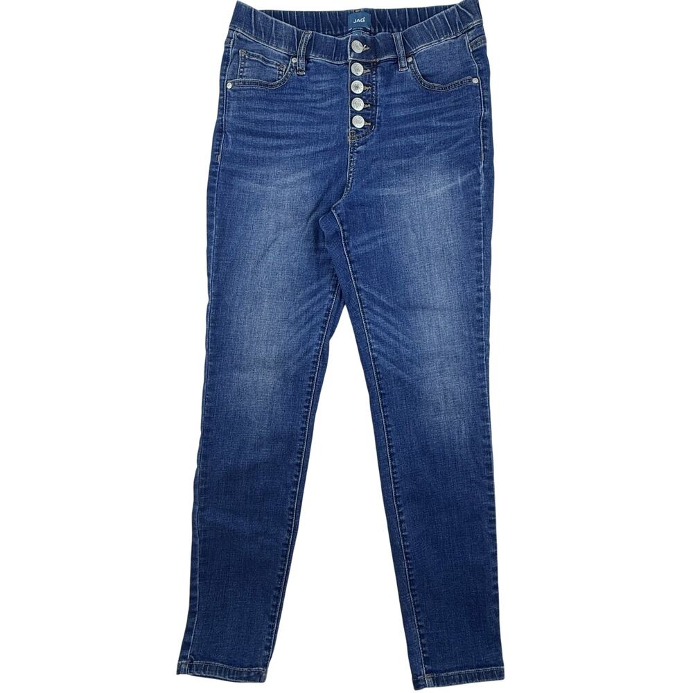 JAG Valentina Skinny Pull-on Stretch Jeans Womens 8/29 Button Fly Dark Wash